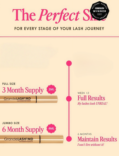 Grande Cosmetics GrandeLASH-MD Lash Enhancing Serum - Peptide & Vitamin Infused Formula for Longer, Thicker, Fuller Looking Lashes - Ophthalmologist Tested, Cruelty-Free